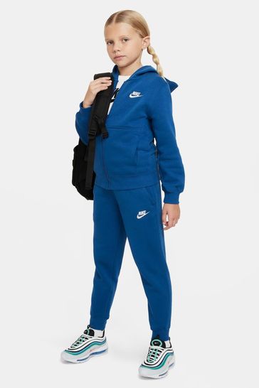 Blue nike new arrivals fleece tracksuit