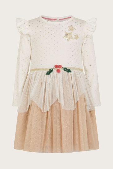 Buy Monsoon Baby Natural Christmas Pudding Dress from Next Ireland