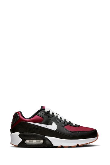 Nike Black/White/Red Air Max 90 LTR Youth Trainers