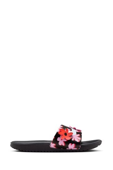 Sandalias negras con flores Kawa para jóvenes/niños de Nike