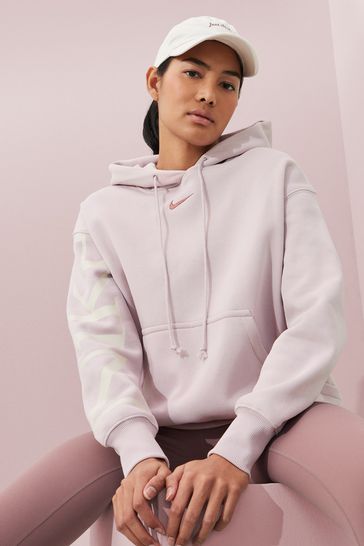 Nike Pale Pink Oversized Fleece Logo Hoodie