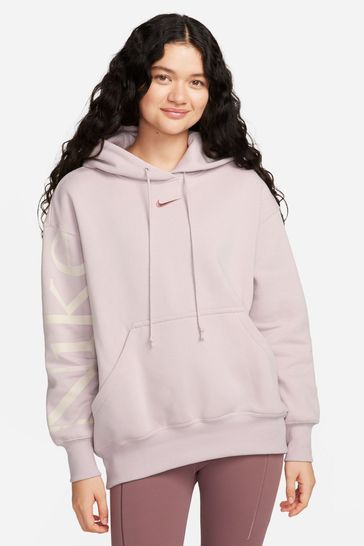 Buy Nike Pale Pink Oversized Fleece Logo Hoodie from Next Luxembourg