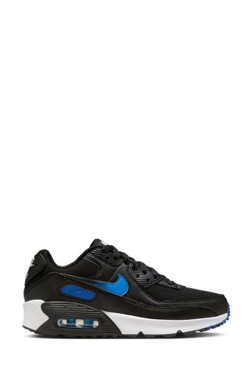 Nike Black/Blue Air Max 90 Youth Trainers