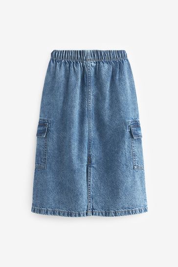 Blue jean skirt on sale with elastic waist