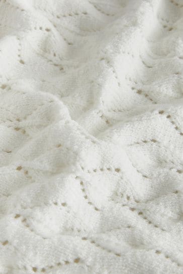 White knit hot sale baby blanket