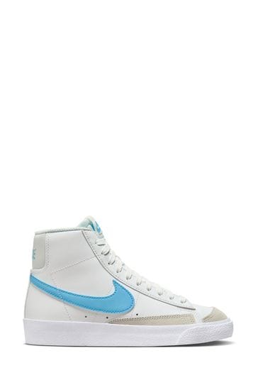 Nike White/Blue Blazer 77 Mid Youth Trainers