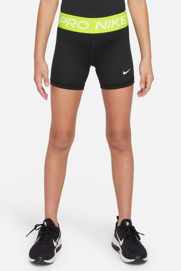 Nike Black/Lime Performance Pro 3 Inch Shorts