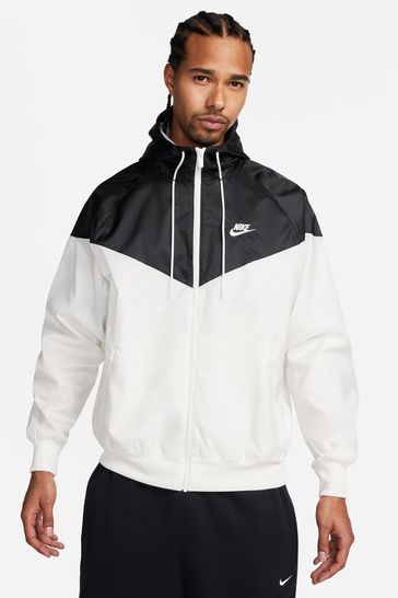 Nike windrunner sales jacket black white