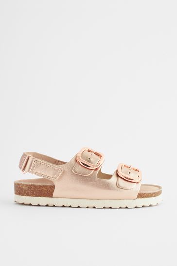Gold two strap sandals online