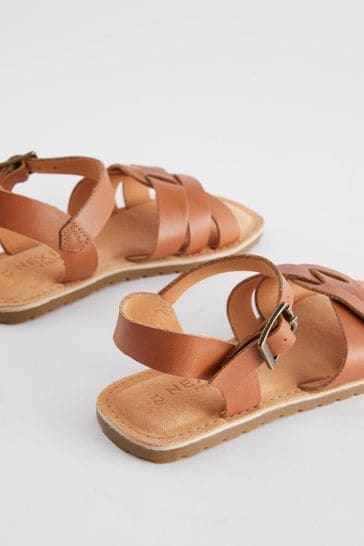 Woven leather hotsell sandals ladies