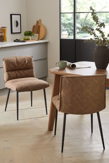 Caramel faux new arrivals leather dining chair