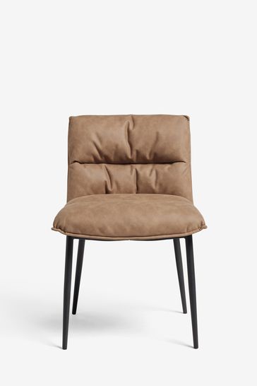 Caramel faux new arrivals leather dining chair