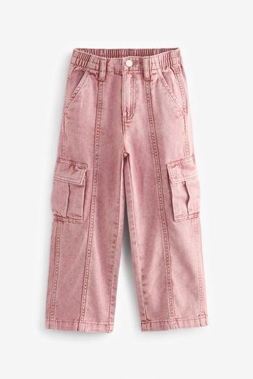 Pink Wide Leg Cargo Jeans (3-16yrs)