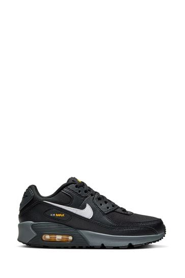 Buy Nike Black White Orange Air Max 90 Youth Trainers from Next