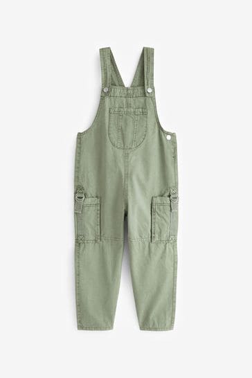 Khaki Green Cargo Dungarees 3 16yrs