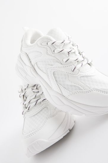 Buy White Chunky Lace Up Trainers from Next France