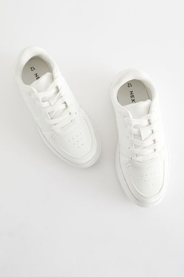 White chunky lace up trainers outlet