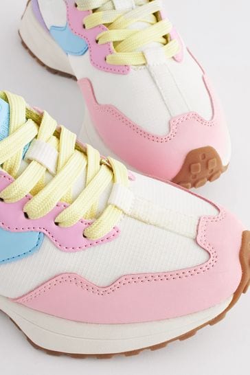 Buy Rainbow Pastel Lace Up Chunky Trainers from Next United Arab Emirates
