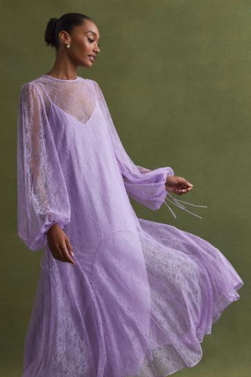 Lace mid dress store