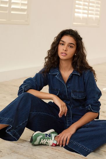 Inky Blue Denim Jumpsuit