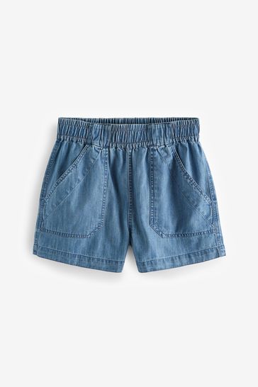 Pull on blue outlet jean shorts