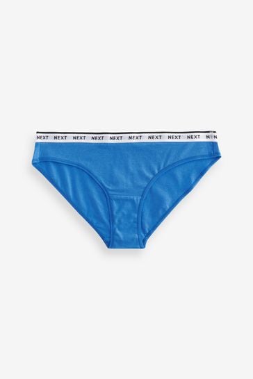 Buy Blue Ditsy Print Bikini Cotton Rich Logo Knickers 4 Pack from Next  Belgium