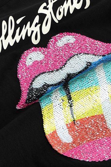 Black rolling top stones t shirt