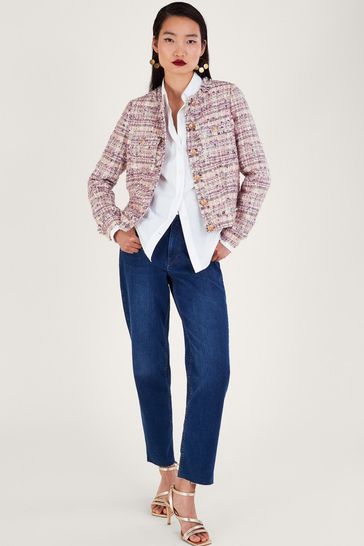 Monsoon lavender tweed coat sales