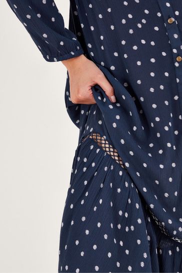 Monsoon blue spot dress top