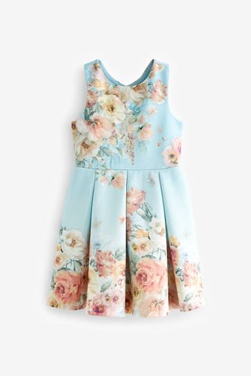 Pale blue 2024 renaissance print dress