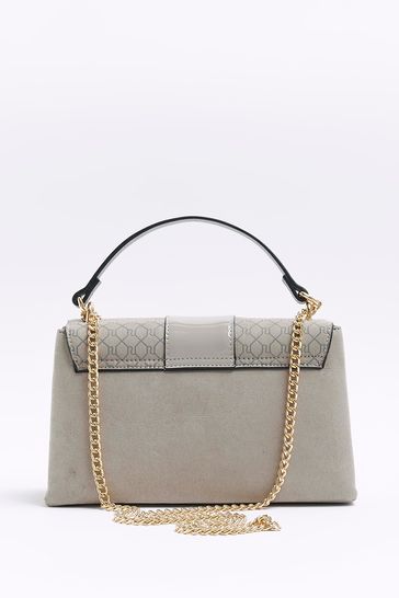 River island grey tab side slouch bag hot sale