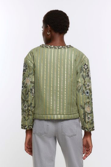 River island discount khaki coat