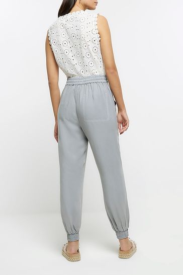 Buy River Island Grey Grey Cuffed Easy Joggers from Next Luxembourg