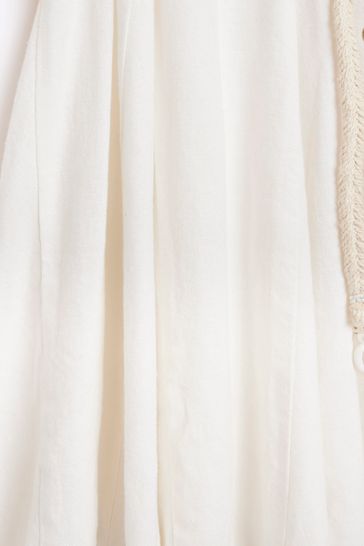 River island white linen dress online
