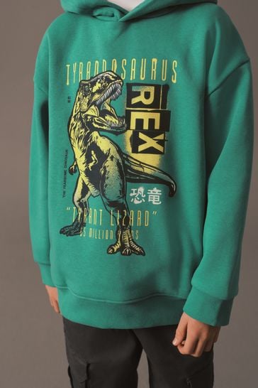 Buy Teal Green Dinosaur Graphic Hoodie 3 16yrs from Next Oman
