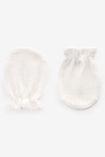 Buy Pink White Pointelle Baby Scratch Mitts 3 Pack from Next
