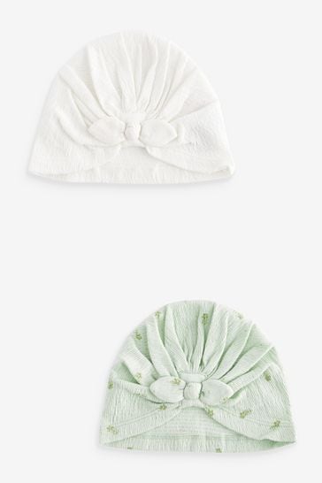 Sage Green Baby Turban Hats 2 Pack (0-18mths)
