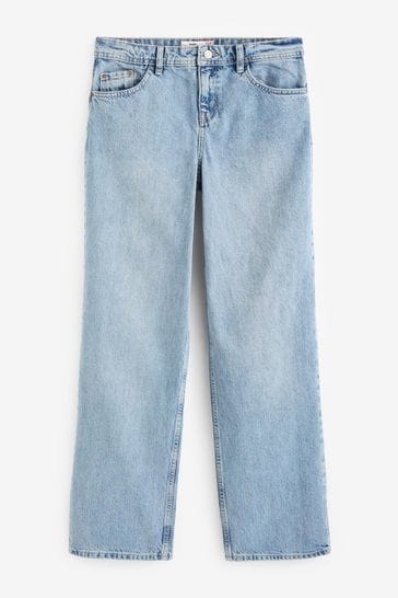Mid Blue Baggy Wide Leg Jeans