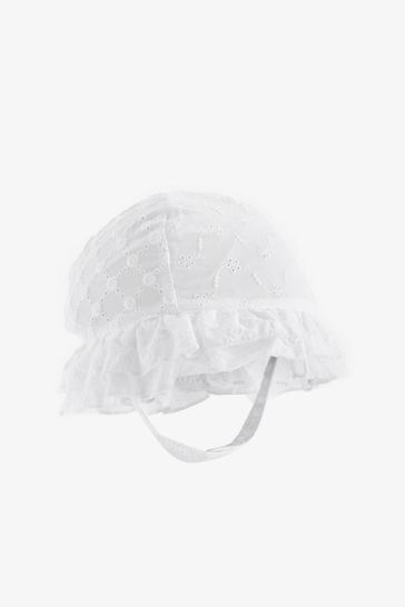 Buy White Broderie Frill Bucket Hat 0mths 2yrs from Next Netherlands