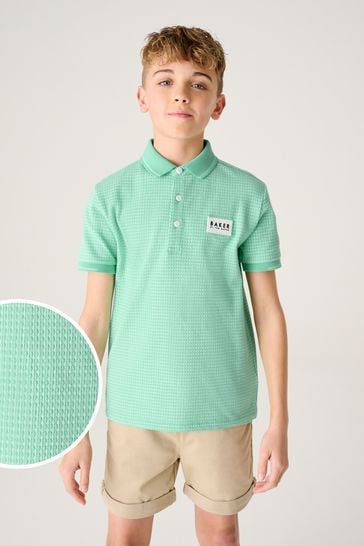 Baker by Ted Baker Green Textured Polo Shirt