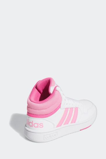Buy adidas White Pink Kids Hoops Trainers from Next Luxembourg