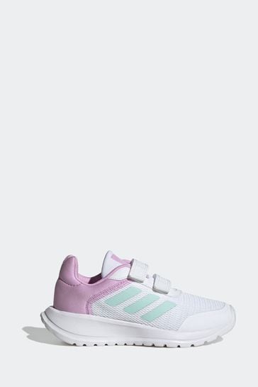 adidas White/Green/Pink Kids Sportswear Tensaur Run Trainers