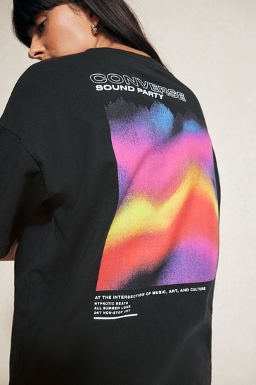 Converse Black Colourful Sound Waves T-Shirt