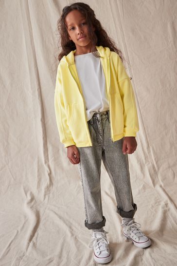 Yellow zip hoodie best sale