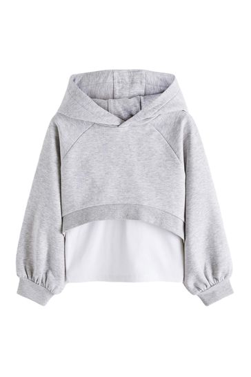 Grey cropped best sale hoodie