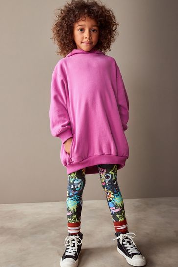 Pink longline hoodie sale