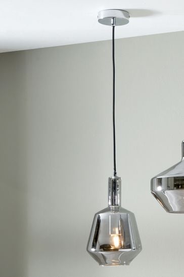 Pacific Grey Jake Shiny Smoked Glass Pendant Ceiling Light