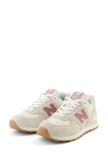 New Balance Cream Chrome Womens 574 Trainers