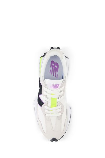 New Balance White Black Womens 327 Trainers