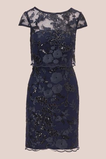 Adrianna papell outlet popover embroidered dress